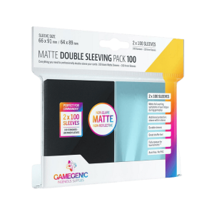 Gamegenic - Matte Double Sleeving Pack Clear/Black (2x100 Sleeves)