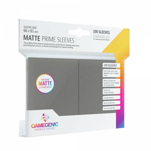 Gamegenic – Matte Prime Sleeves Dark Gray (100 Sleeves)