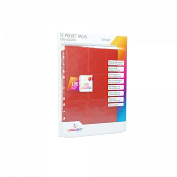 Gamegenic – Sideloading 18-Pocket Pages 10 pcs pack Red