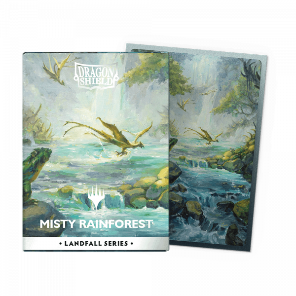 Dragon Shield Standard size License Sleeves – Landfall Series – Misty Rainforest (100 Sleeves)