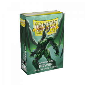 Dragon Shield Dual Matte Japanese Size Sleeves - Metallic Green / Power (60 Sleeves)