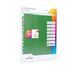 Gamegenic - Sideloading 18-Pocket Pages 10 pcs pack Green
